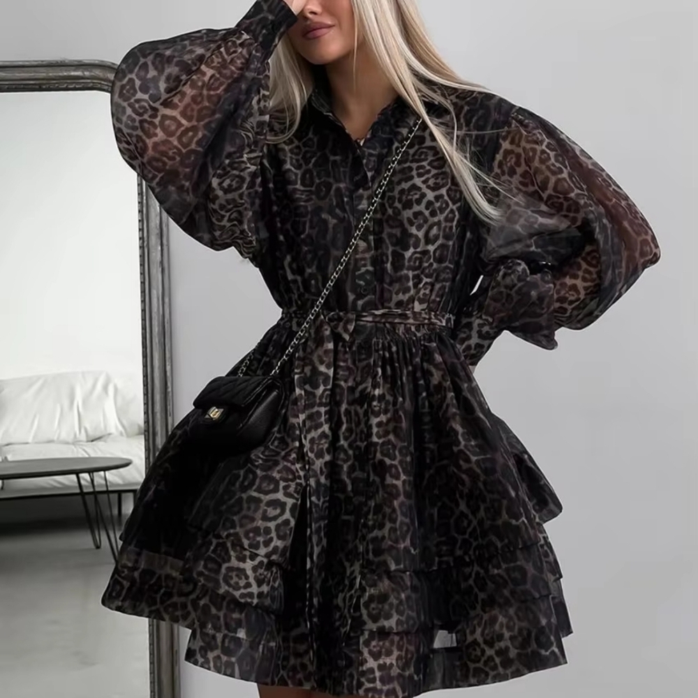 Fashion Leopard Print Women'S Dress - Picture 7 of 7